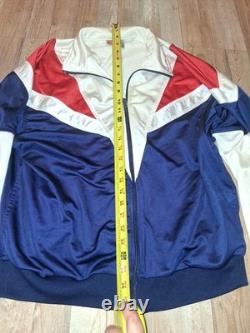 Super RARE Vintage Late 80's Early 90s Nike Red White Blue Zip Track Jacket XL