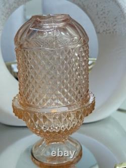 Super RARE Vintage Peach Glass Viking Fairy Lamp
