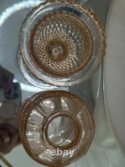 Super RARE Vintage Peach Glass Viking Fairy Lamp