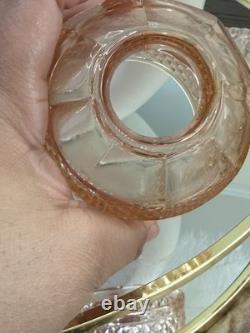 Super RARE Vintage Peach Glass Viking Fairy Lamp