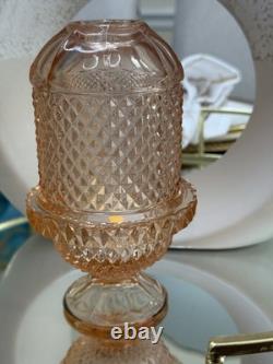 Super RARE Vintage Peach Glass Viking Fairy Lamp