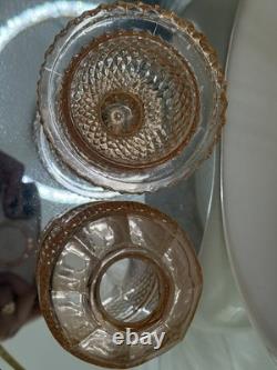 Super RARE Vintage Peach Glass Viking Fairy Lamp