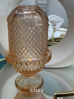 Super RARE Vintage Peach Glass Viking Fairy Lamp