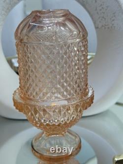 Super RARE Vintage Peach Glass Viking Fairy Lamp