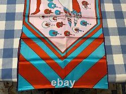 Super RARE Vintage Print Peter Max 70s Silk Scarf LONG 14.5x64 appx. VERY GOOD