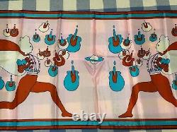 Super RARE Vintage Print Peter Max 70s Silk Scarf LONG 14.5x64 appx. VERY GOOD