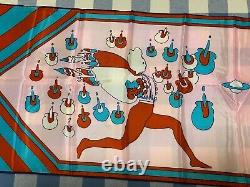 Super RARE Vintage Print Peter Max 70s Silk Scarf LONG 14.5x64 appx. VERY GOOD