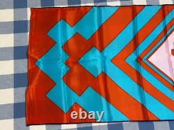Super RARE Vintage Print Peter Max 70s Silk Scarf LONG 14.5x64 appx. VERY GOOD