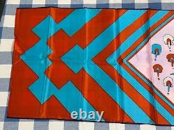 Super RARE Vintage Print Peter Max 70s Silk Scarf LONG 14.5x64 appx. VERY GOOD