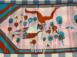 Super RARE Vintage Print Peter Max 70s Silk Scarf LONG 14.5x64 appx. VERY GOOD