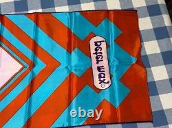 Super RARE Vintage Print Peter Max 70s Silk Scarf LONG 14.5x64 appx. VERY GOOD