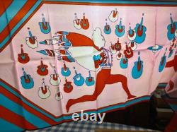 Super RARE Vintage Print Peter Max 70s Silk Scarf LONG 14.5x64 appx. VERY GOOD