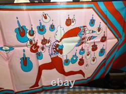 Super RARE Vintage Print Peter Max 70s Silk Scarf LONG 14.5x64 appx. VERY GOOD