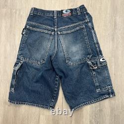 Super RARE Vintage Y2K Blue Denim Cargo Interstate Jorts 30 Waist