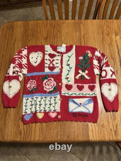 Super RARE vintage Eagles Eye Valentines Day Sweater