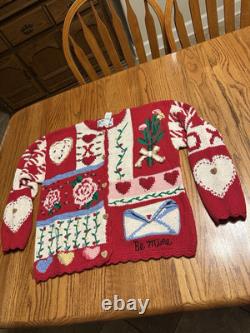 Super RARE vintage Eagles Eye Valentines Day Sweater