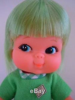 Super Rare 1960's Japan Made Shiba Era Big Eyes Doll Kiddle. Kiddlie Knits Book