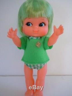 Super Rare 1960's Japan Made Shiba Era Big Eyes Doll Kiddle. Kiddlie Knits Book