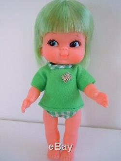 Super Rare 1960's Japan Made Shiba Era Big Eyes Doll Kiddle. Kiddlie Knits Book