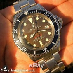 Super Rare 1969 Vintage Rolex Red Submariner 1680 Mk2 Meter First Tropical Dial