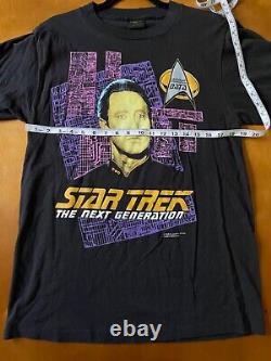 Super Rare 1991 Data Star Trek The Next Generation Vintage T-Shirt Large