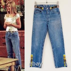 Super Rare 90s Vintage Upcycled Beaded Levi's Jeans ASO Rachel Green in Friends
