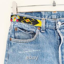 Super Rare 90s Vintage Upcycled Beaded Levi's Jeans ASO Rachel Green in Friends