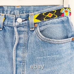 Super Rare 90s Vintage Upcycled Beaded Levi's Jeans ASO Rachel Green in Friends