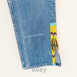 Super Rare 90s Vintage Upcycled Beaded Levi's Jeans ASO Rachel Green in Friends