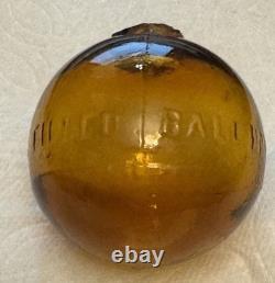 Super Rare Antique Ira Paine's Filled Amber Glass Target/shooting Ball, 2.5