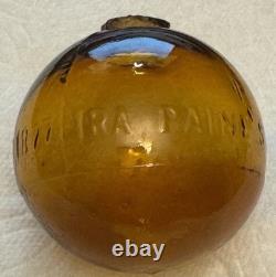 Super Rare Antique Ira Paine's Filled Amber Glass Target/shooting Ball, 2.5