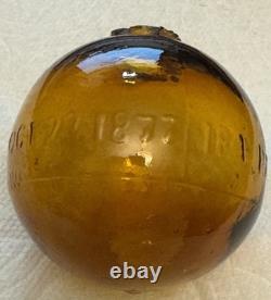 Super Rare Antique Ira Paine's Filled Amber Glass Target/shooting Ball, 2.5