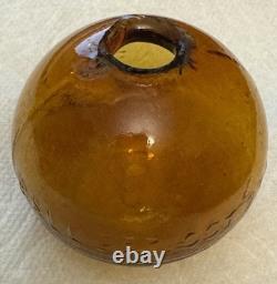 Super Rare Antique Ira Paine's Filled Amber Glass Target/shooting Ball, 2.5