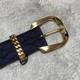 Super Rare, Authentic Vintage Chanel Matelass&eacute; Silk Belt Dark Blue