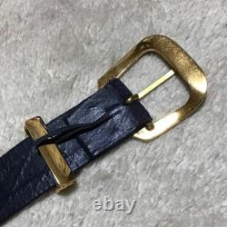Super Rare, Authentic Vintage Chanel Matelassé Silk Belt Dark Blue
