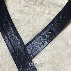Super Rare, Authentic Vintage Chanel Matelassé Silk Belt Dark Blue