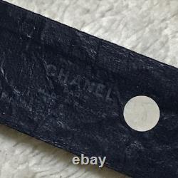 Super Rare, Authentic Vintage Chanel Matelassé Silk Belt Dark Blue