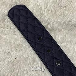 Super Rare, Authentic Vintage Chanel Matelassé Silk Belt Dark Blue