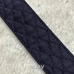 Super Rare, Authentic Vintage Chanel Matelassé Silk Belt Dark Blue