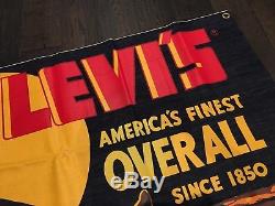 Super Rare Authentic Vintage Levi's Levis Blue Denim Banner Pristine Condition