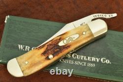 Super Rare Case XX USA Amber Vintage Bone Russlock Knife 2004 V61953l Ss (35749)