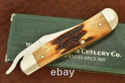 Super Rare Case XX USA Amber Vintage Bone Russlock Knife 2004 V61953l Ss (35749)