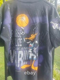 Super Rare Double Sided Space Jam Vintage 1996 Daffy Duck T Shirt XL