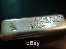 Super Rare Golden Analytical (GA) 25 Troy Oz. 999 Silver Bar Vintage & Scarce