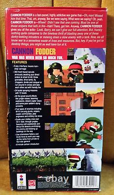 Super Rare Long Box Cannon Fodder 3DO Vintage Video Game Complete! Goldstar