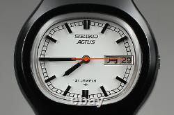 Super Rare MINT Vintage Seiko 5 Actus Automatic 7019-5130 Black Watch JAPAN