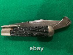 Super Rare Marbles Perfect Stag Handled Safety Knife 1913 To 1935 Vintage