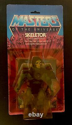 Super Rare Motu Skeletor 8-back Euro Card Vintage He-man Moc 1981