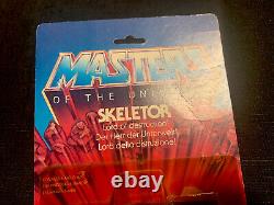 Super Rare Motu Skeletor 8-back Euro Card Vintage He-man Moc 1981