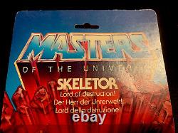 Super Rare Motu Skeletor 8-back Euro Card Vintage He-man Moc 1981